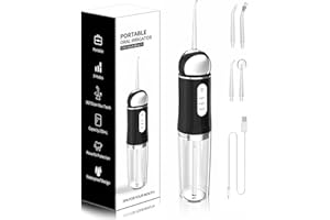 Water-Flosser-Cordless-Teeth-Cleaner MAKJUNS Water Dental Flosser with 3 Modes 4 Jets Rechargeable Dental Oral Irrigator for Home Travel (Premium Black)
