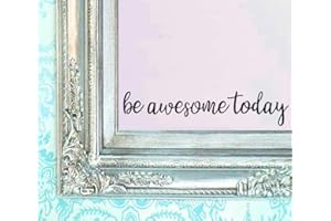 BERRYZILLA Be Awesome Today Decal 16" X 3.5" Quote Mirror Quotes Vinyl Wall Decals Amazing Walls Stickers Home Decor