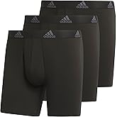 adidas Men's Performance Stretch Cotton Boxer Briefs, Men's Underwear Boxer Brief, Soft Stretch, Superior Comfort, 3-Pack