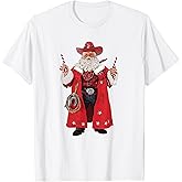 Retro Merry Christmas Howdy Santa Cowboy Western Santa T-Shirt
