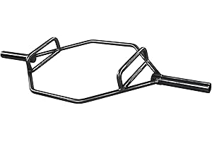 Fitvids Olympic 2-Inch Hex Weight Lifting Trap Bar with Long and Rotating Sleeves, 500-Pound Capacity, Open ​or Close Design, Alloy Steel, ​B​lack