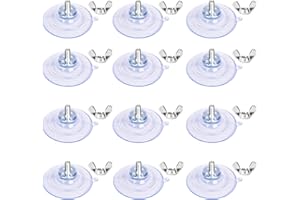 SANKOLY 12 Pieces Suction Cup with Screw 1.6 Inches PVC Clear Sucker Pads with M5 Screw Nut, for Shade Cloth Windshield License Plate