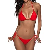 Women Two Piece Swimsuit Sexy Swimwear Halter String Triangle Bikini Sets