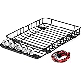 INJORA RC 1/10 Metal Roof Rack Luggage with 5 LED Set for 1/10 RC Crawler Car TRX-4 Axial SCX10 90046 SCX10 III AXI03007（Whit