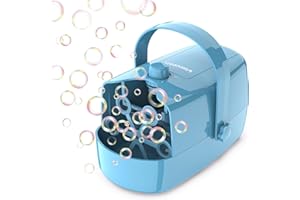 WISDOMLIT Bubble Machine, 3 in 1 Bubble Maker, Bubble Blower with Replaceable Bubble Wands, 8000+ Colorful Bubbles Per Minute, Operated by Plug-in or Batteries, Bubble Toys for Indoor Outdoor Birthday Party