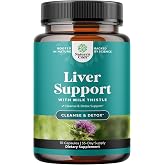 Liver Cleanse Support - Milk Thistle Supplement with Choline - 70 Count | Herbal Liver Support with Beetroot &amp; Artichoke - Digestion &amp; Immune Support - Silymarin, Ginger Root &amp; Dandelion Root