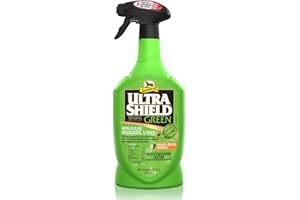Absorbine UltraShield Green All-Natural Fly & Insect Repellent for Horses & Dogs, Essential Oils Repel & Control, 32oz Spray Bottle