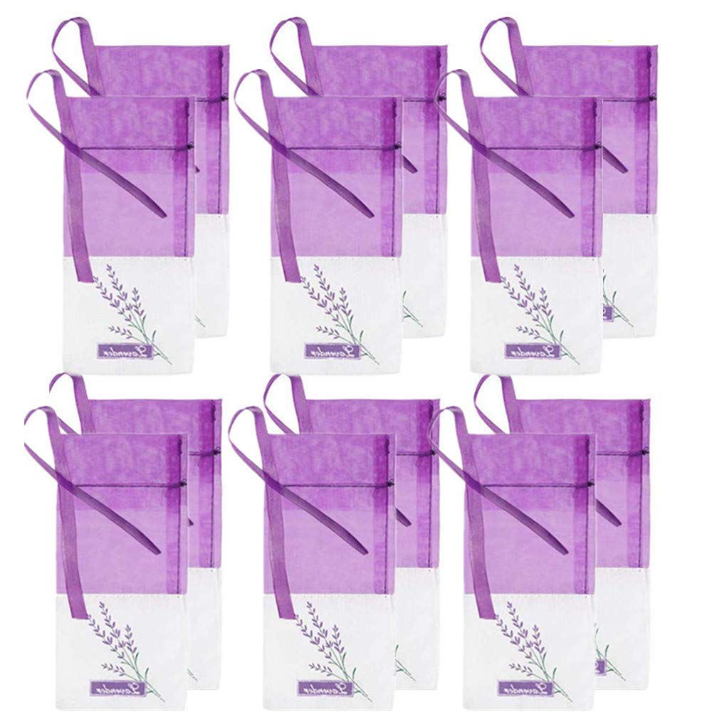 WENHUAZAI 12 Pcs Empty Purple Drawstring Gauze Cotton Lavender Sachets Sacks for Lavender, Spice and Herbs