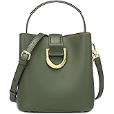 MoreFarther Leather Crossbody Bucket Bag Shoulder Bags for Women Purses Handbags Adjustable Strap Designer Bags ﻿