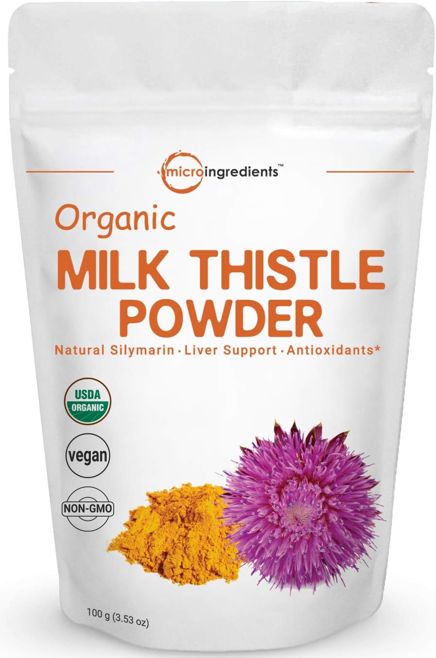 Micro Ingredients Organic Organic Milk Thistle（オオアザミ） Powder 3.53oz（100g）400回分