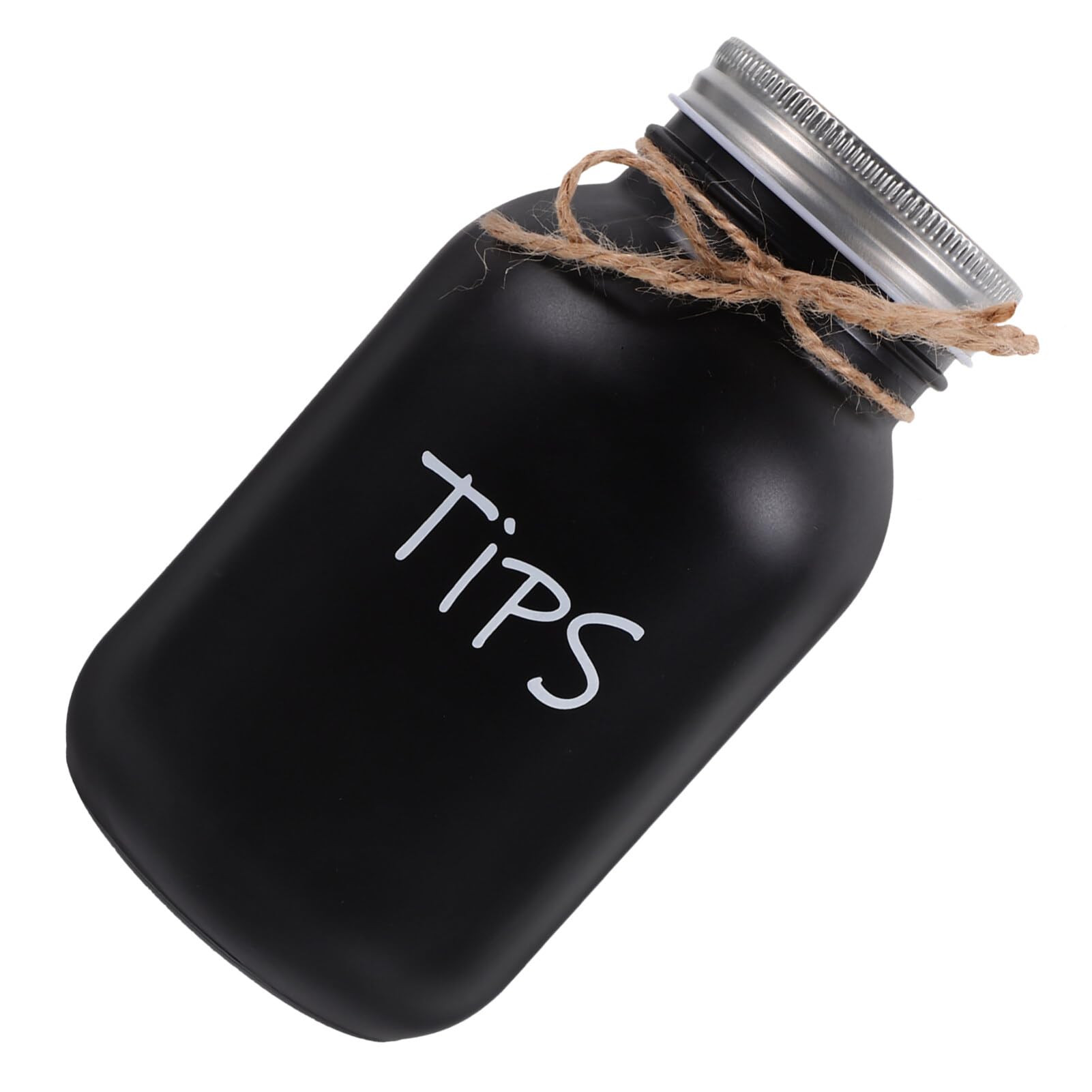 Toyvian Mason Jar Piggy Bank Glass Coin Bank Jar Money Tip Change Savings Bank Money Collections Box with Slotted Lid for Coin Raffle Ticket 1000ml Black