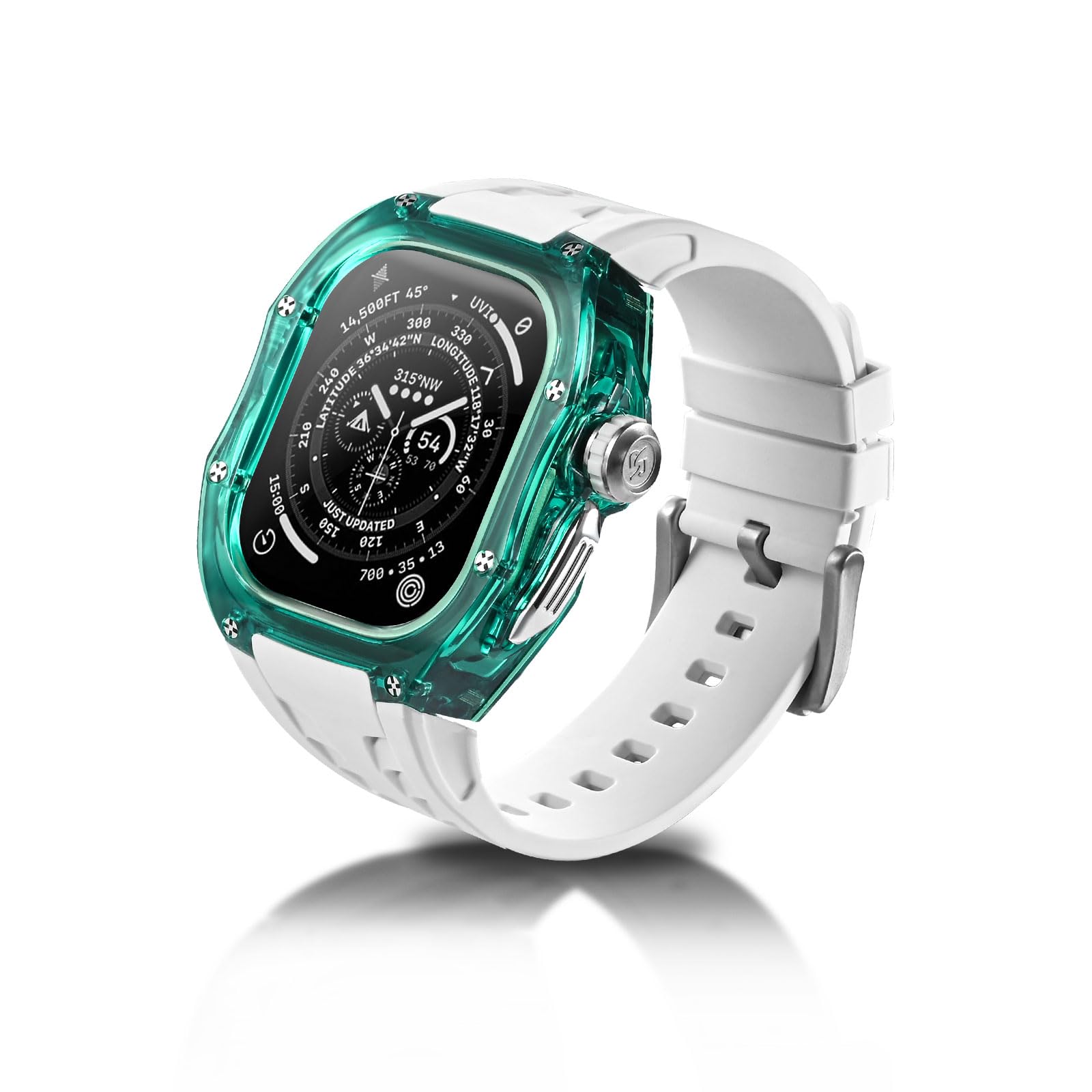 RYUEUYA Rugged Transparent Protective Case with Strap with Apple Watch Series Ultra 2/1 49 mm, Robust Case for iWatch, G-WR — image 1
