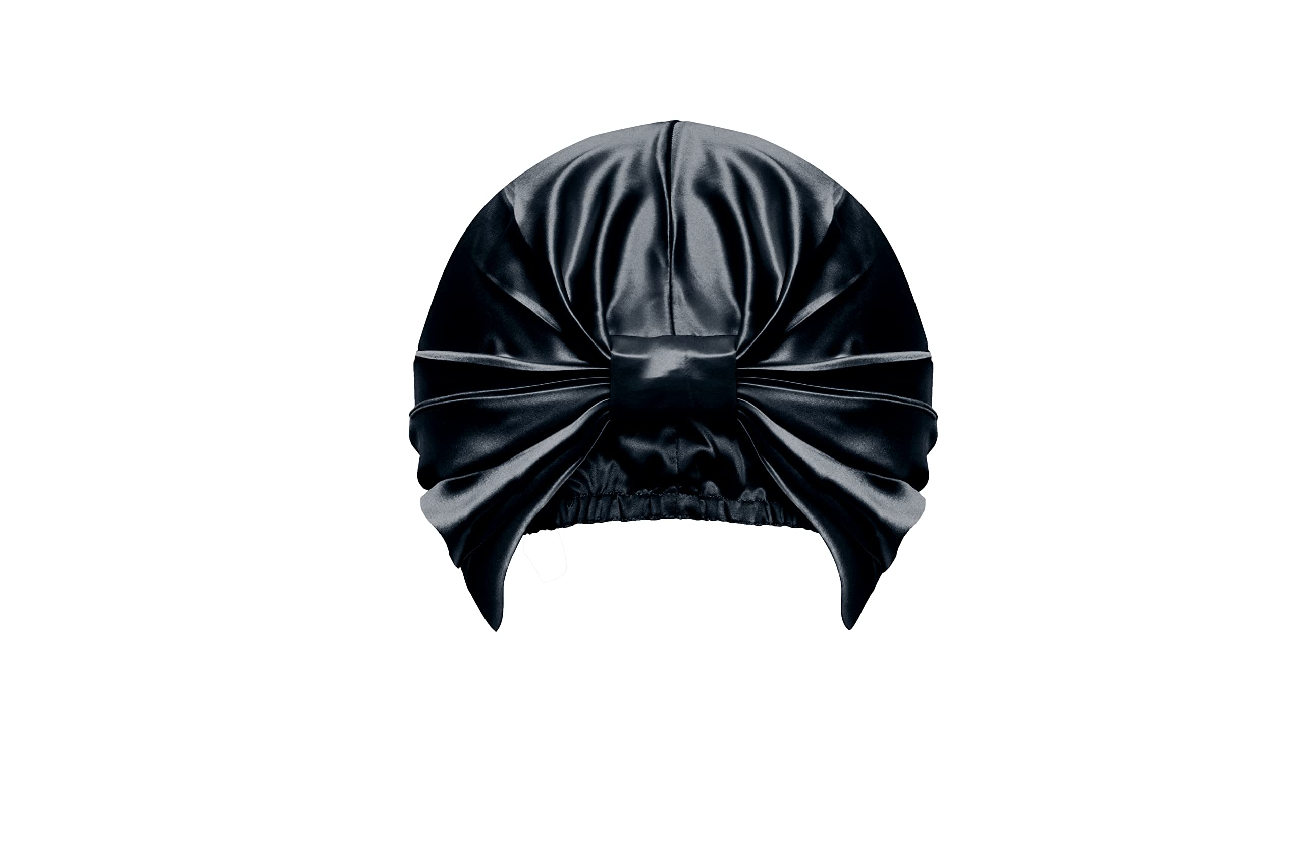 Sleepdown 100% Silk Hair Wrap, Sleep Wrap, Hair Turban, Naturally Hypoallergenic, Soft and Comfortable - 22 Momme - 20cm Dia - Black