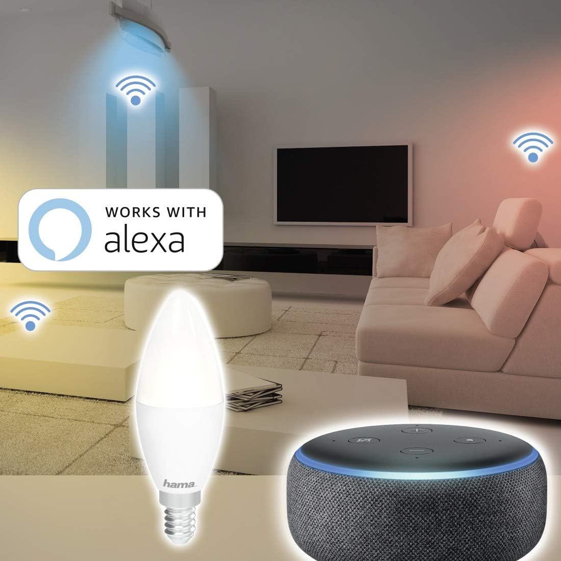 WiFi LED Light Bulb, E14, 4, 5W, White, Adjustable, Multicolored - Image 4