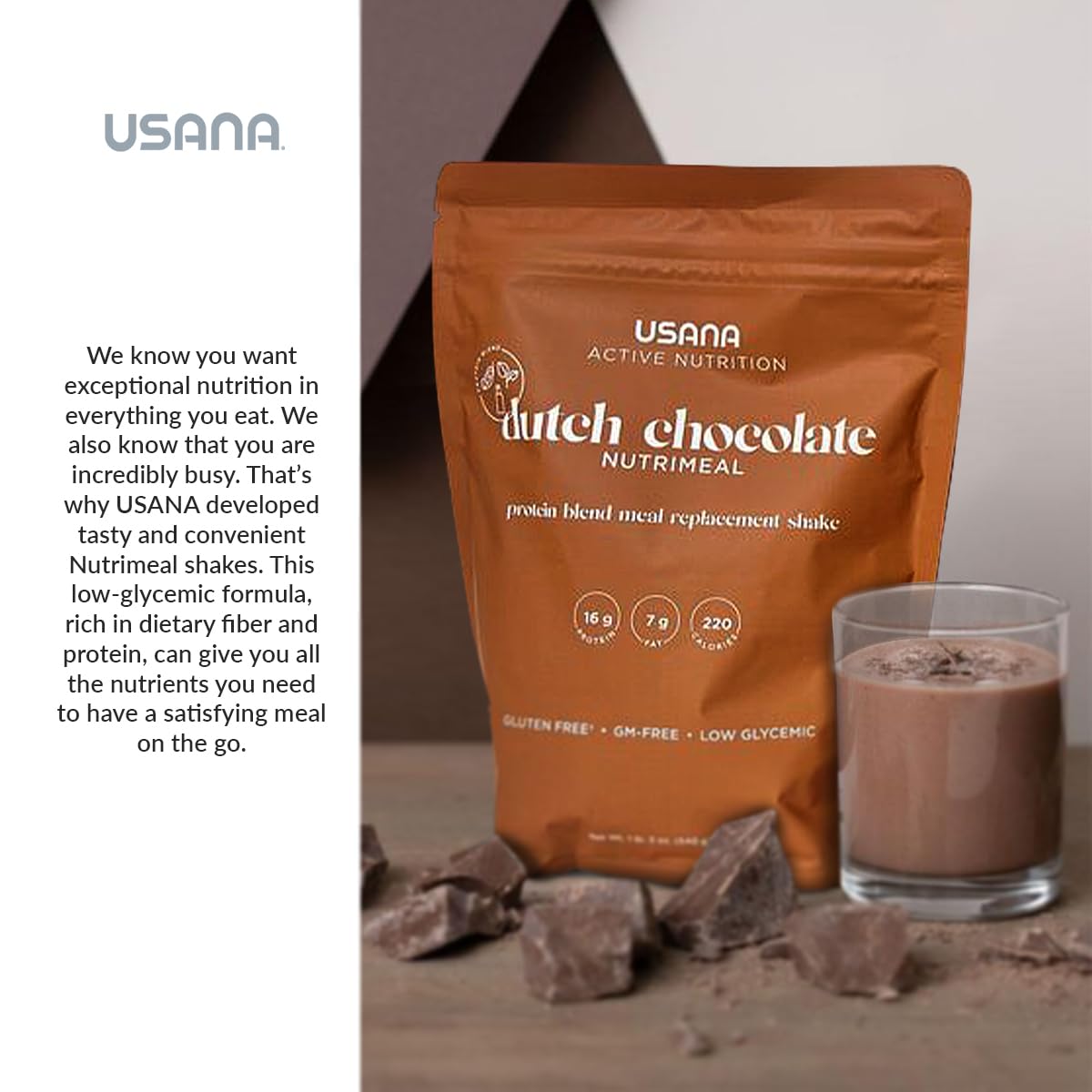 USANA Nutrimeal Meal Replacement Shake Dutch Chocolate NonGMO