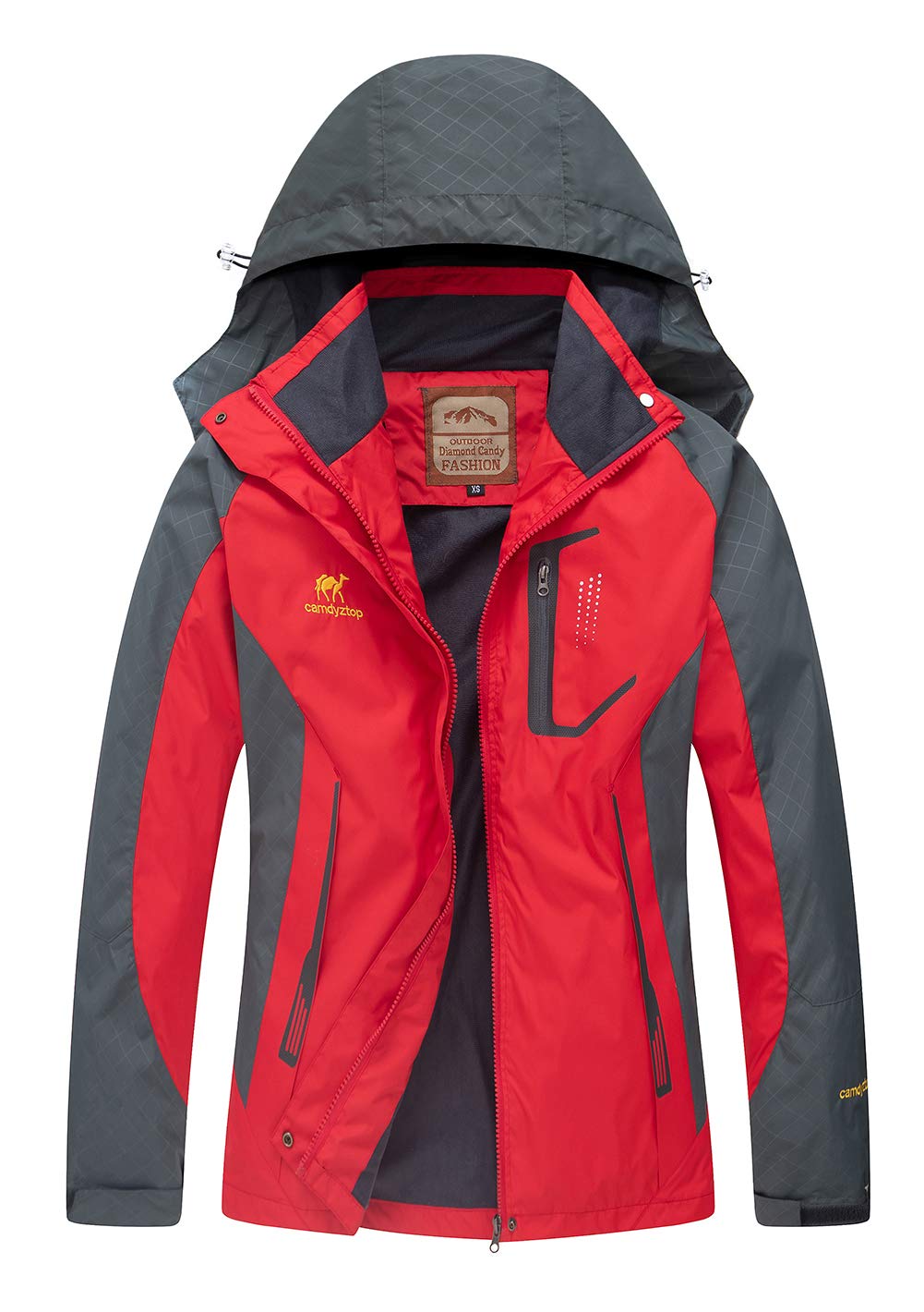 Diamond Candy Hooded Waterproof Jacket raincoat Softshell Women Sportswear RXL