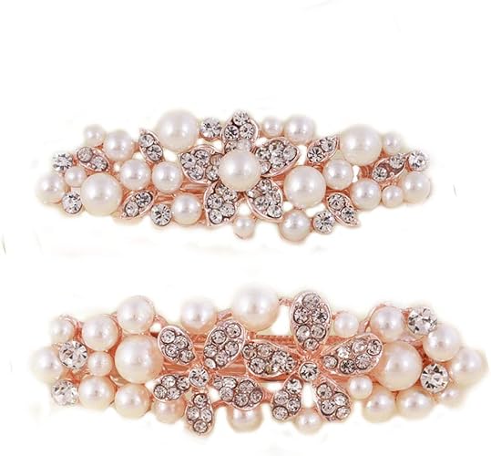 Amazon 2点 花 おしゃれなヘアピン 留袖 バレッタ パール 入学式 花嫁 髪飾り 和装 結婚式 パーティー 着物 髪留め 入園式 ヘッドドレス ウェディング ヘアアクセサリー ラインストーン スプリングクリップ ヘアクリップ A バレッタ クリップ 通販
