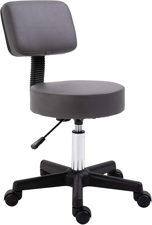 Beautician's Swivel Salon Chair w/Padded Seat Back 5 Wheels