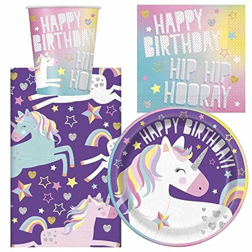 Unicorn Birthday Party Tableware Pack for 8