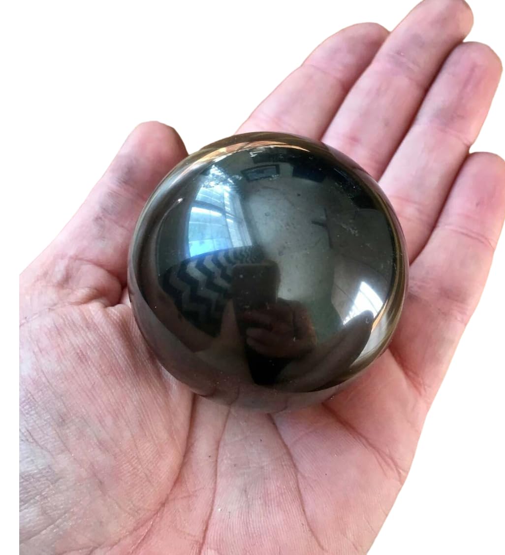 Chrygema – Natural Shungite Stone 100% Russia (5 cm Shiny Ball)