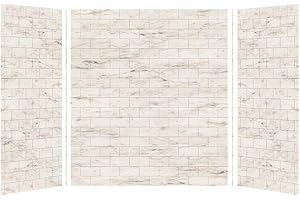 Transolid SWK603672-48 SaraMar Glue 3-Piece Shower Wall Kit, 36-in L x 60-in W x 72-in H, Biscotti Marble
