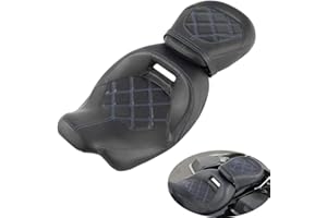 TCT-MOTORPARTS Low-Profile Rider Driver Passenger Pillion Seat Set Fits for Harley Touring Road King FLHR Street Glide Road Glide Street Glide Ultra Limited 2009-2023