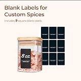 ComSaf 6Pcs 240ml Glass Spice Jars with Lids and Blank Labels view 5