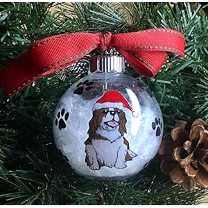 565pir Gepersonaliseerde kerstbal King Charles Cavalier hond kerstversiering