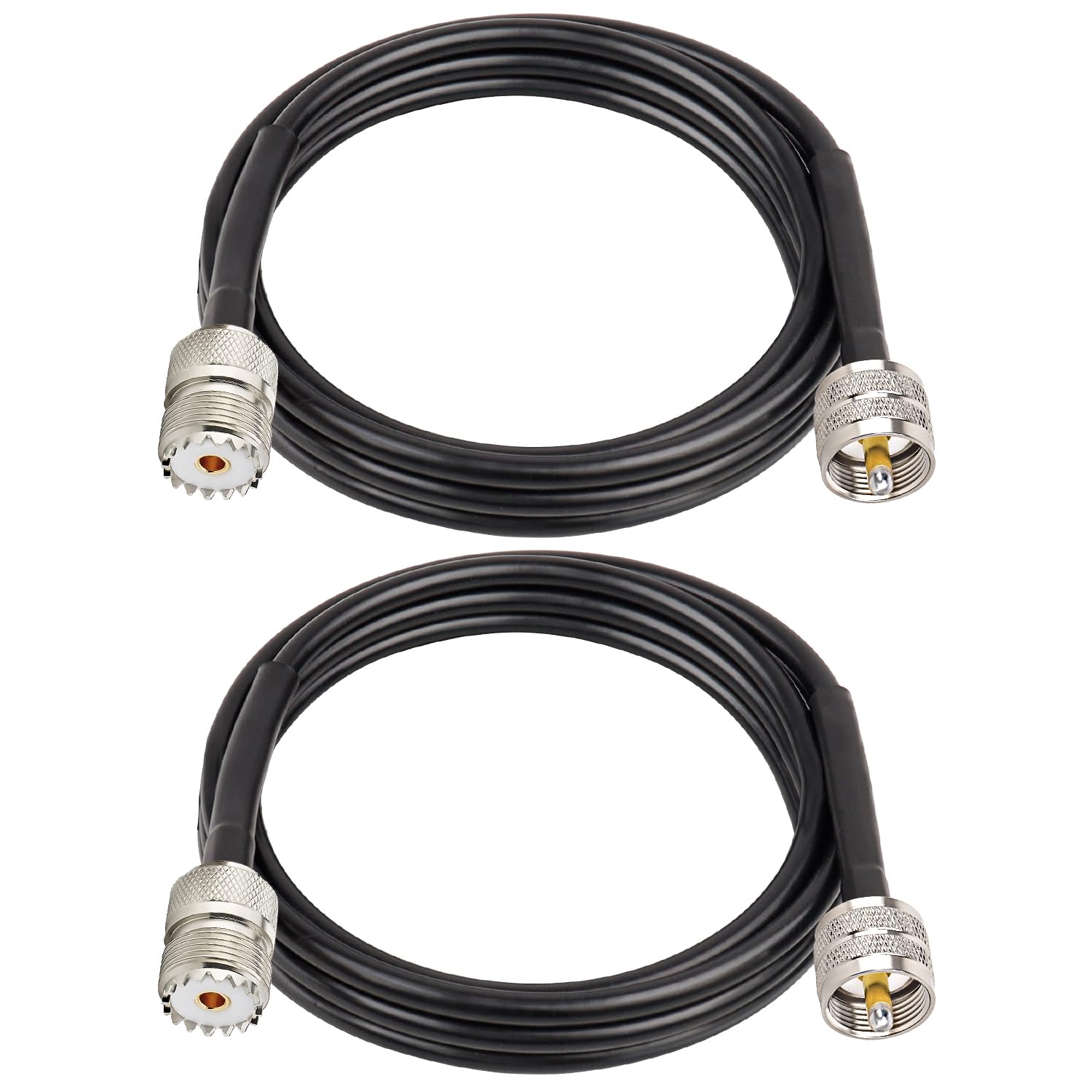 MOOKEERF 2PCS PL-259 UHF CB Coax Cable 6FT, RG58 PL-259 UHF Male to Female Low Loss Antenna Extension Jumper Cable CB Radio Cable for HAM Radio, Antenna Analyzer, Dummy Load, SWR Meter