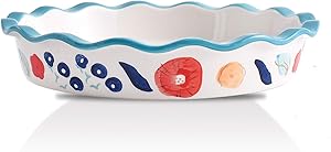 MDZF SWEET HOME Pie Pan Ceramic Baking Dish for Oven 10 Inch Pie Plate Round Bakeware