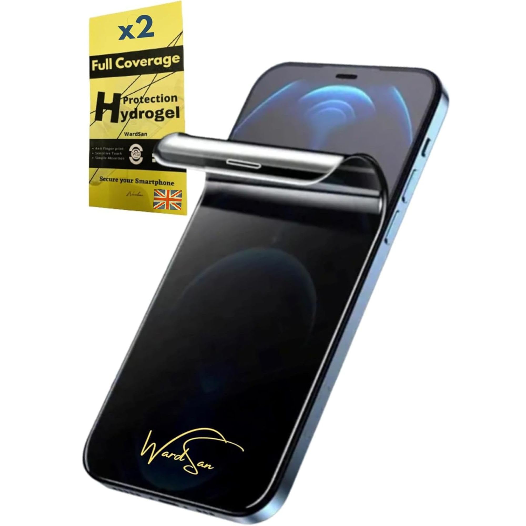 WardSan [2 Pack for IPHONE 15 PRO (6,1") Hydrogel Privacy Screen Protector | Ultra-Thin Flexible Soft TPU Film | Anti-Spy, Anti-Scratch, Private, Full Coverage, Fingerprint Unlock, Case Friendly