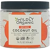 Wildly Organic Refined Coconut Oil 14 Fl Oz - Organic, Non-GMO, Vegan, RBD, No Coconut Flavor/Aroma (Neutral Flavor) - Perfec