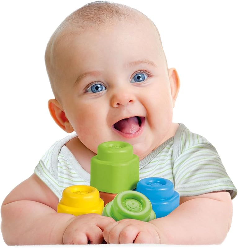 Clemmy Sac 40 Blocs de Construction Touch and Play Sensoriel Bébé 6-36 Mois