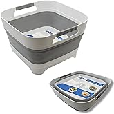 2.9 Gal(11L) Collapsible Wash Basin with Drain Plug, Space Saving Multiuse Foldable Sink Tub,Dishpan,RV camping sink,Vegetabl