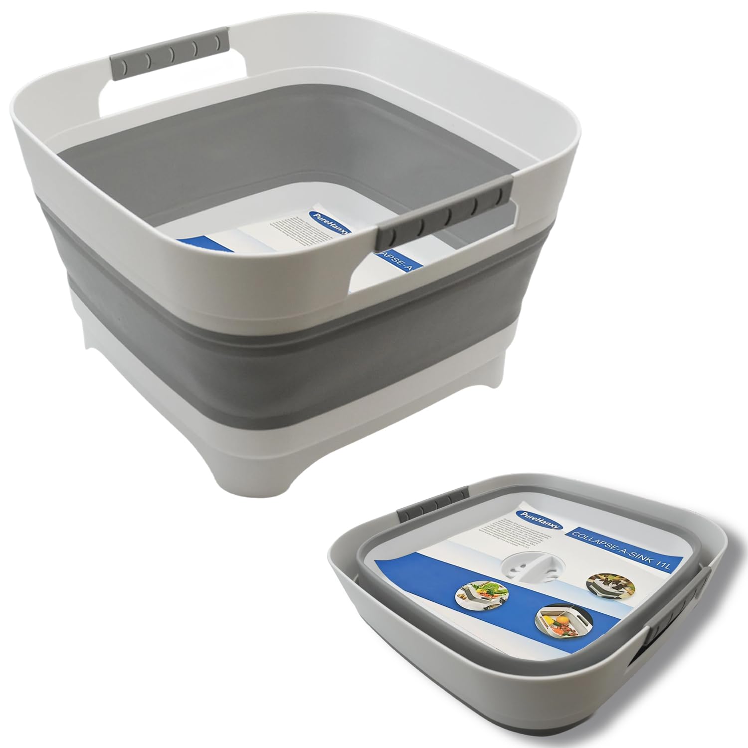 Photo 1 of 2.9 Gal(11L) Collapsible Wash Basin with Drain Plug, Space Saving Multiuse Foldable Sink Tub,Dishpan,RV camping sink,Vegetable Washing basin,Ice Beverage Tubs,Laundry & Kitchen Use
