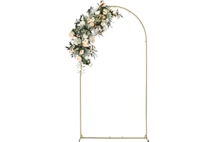 Vincidern 6.6 FT Wedding Arch Backdrop Stand for Parties, Balloon Arch Stand, Wedding Arches for Ceremony, Metal Arch Backdrop Stand for Bridal Baby Showers, Birthday Party Decoration Door Frame Gold