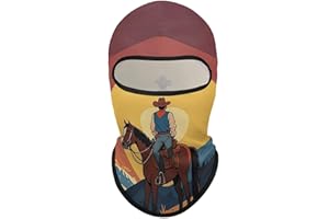 West Cowboy Face Mask for Unisex, Personalized Full Face Cover Cap for Outdoor, Lightweight Sunscreen Headcover for Fishing, 