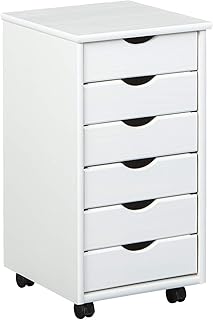 Inter Link Rollcontainer Bürocontainer Schubladenschrank Büroschrank Kiefer Massivholz Weiss lackiert