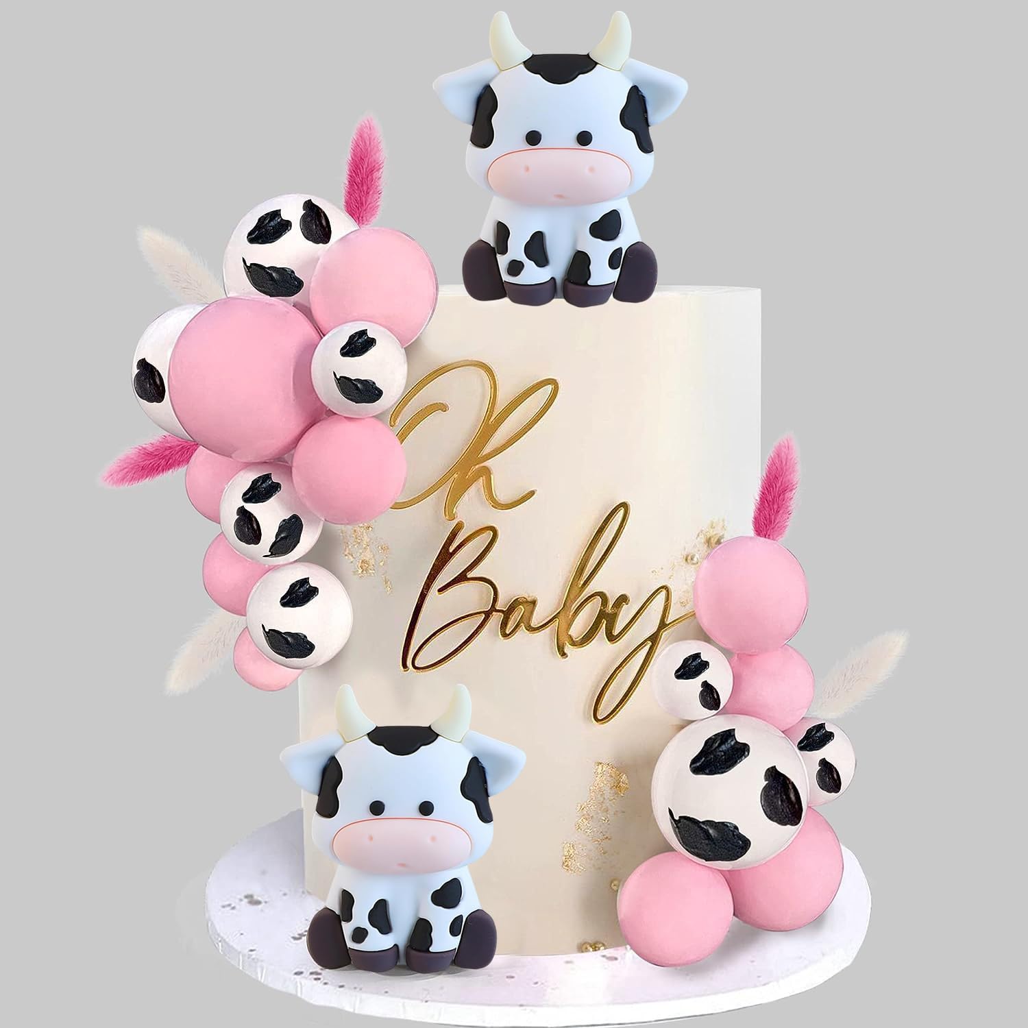 Photo 1 of ** ONLY ONE COW**
LXASIY Cow Cake Topper Cute Cow Animals Figurines for Baby Shower Party Kids Birthday Party Decorations, 1 Pcs