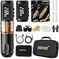 Tattoo Kit - Ambition Mars-U Wireless Tattoo Machine Kit with Adjustable Stroke 1800mAh Power Tattoo Gun Kit with 40pcs Tattoo Cartridges Needles Gloves Bandage Practice Skin for Tattoo Artists