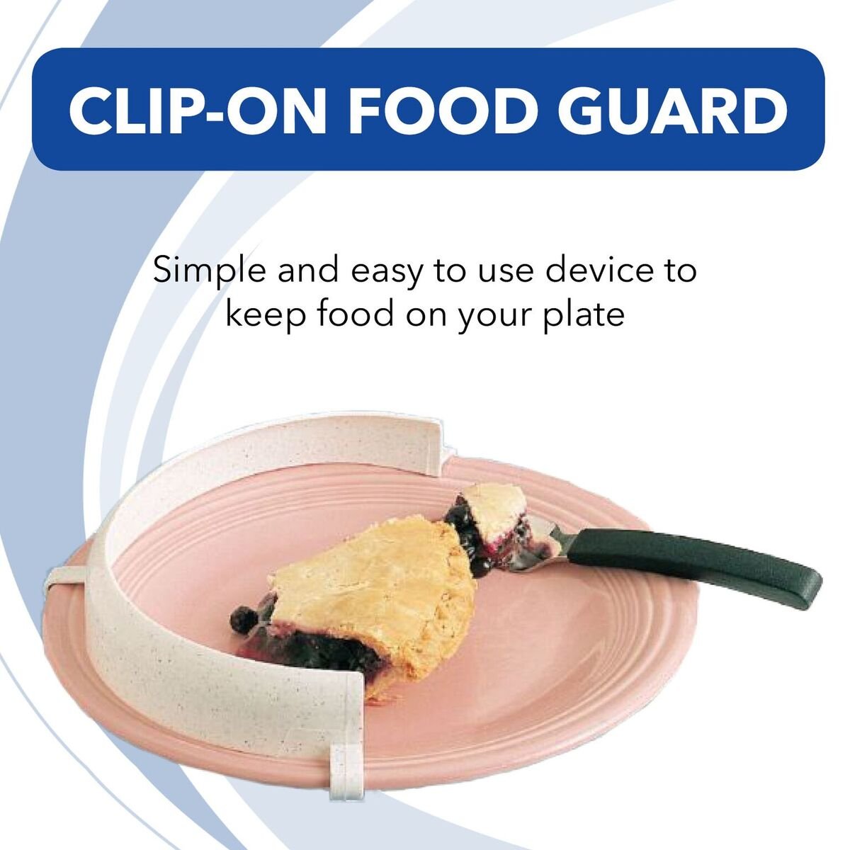 Sammons Preston-44548 Clip-On Food Guard for Plates, Reusable Spill Prevention Eng Aid Assistant for Scooping Food, Lightweight Assistive Plate Guard for Disabled, Elderly, and Handicapped: Industrial & Scientific