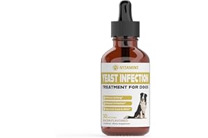 IVITAMINS Natural Yeast Infection Treatment for Dogs | Supports Healthy Itch Relief, Inflammation Relief, Allergy Relief & More | Dog Itch Relief | Dog Allergy Relief | Dog Yeast Ear Infection Treatment | 1oz
