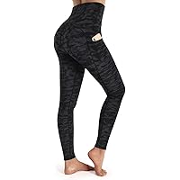 OUGES Womens High Waist Pockets Yoga Pants Running Pants Workout Leggings