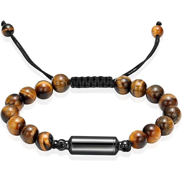 Minicremation Leather Cremation Bracelet – Lava Stone Urn Bracelet For Ashes, Onyx Bead Memorial Jewelry For Men & Women - View #7