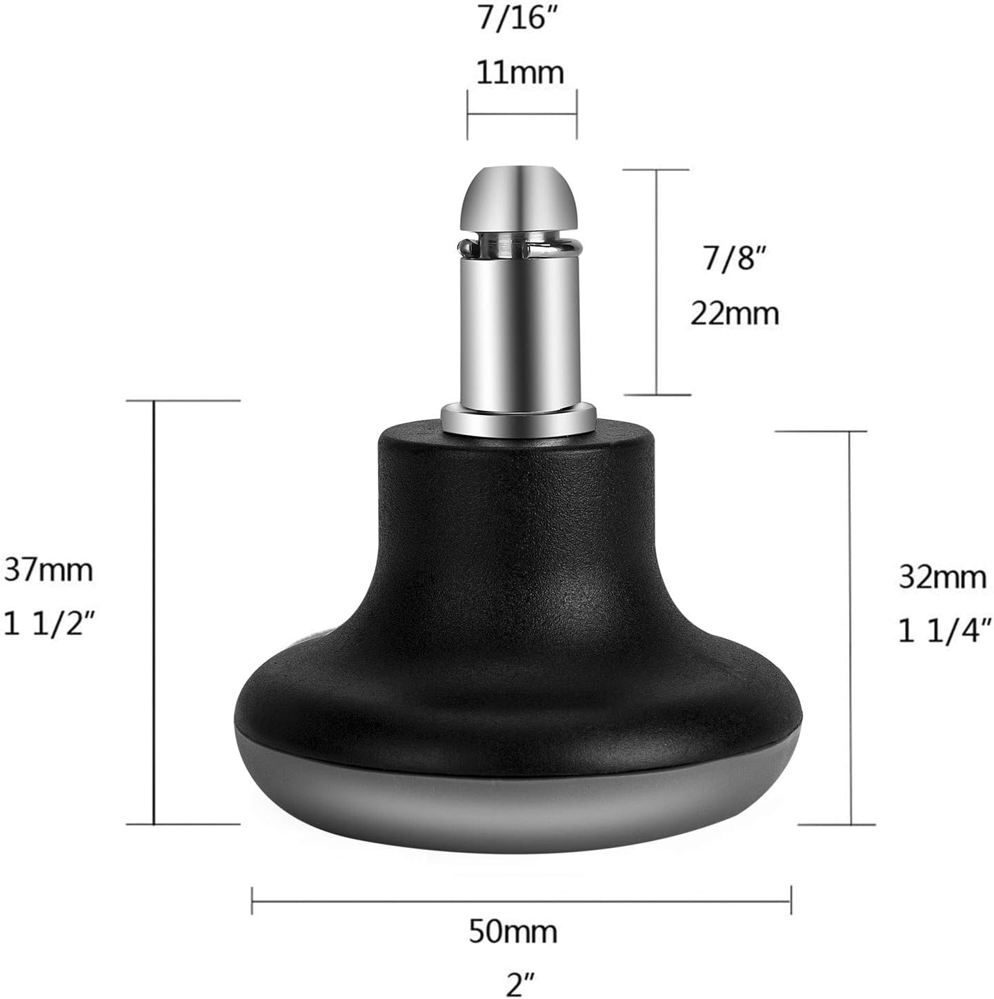 Bell Glides Replacement Office Chair Swivel Caster Wheels to Fixed Stationary Castors, Short Profile Black 5pcs: Automotive
