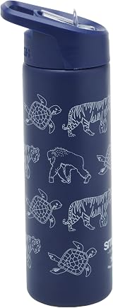 Smash Stainless Steel Water Bottle 750ml Navy with Flip Top Lid and Straw view 5