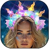 Zoestar Light Up Mermaid Headband Led Seashell Headbands Ocean Glow Party Hair Accessories for Women