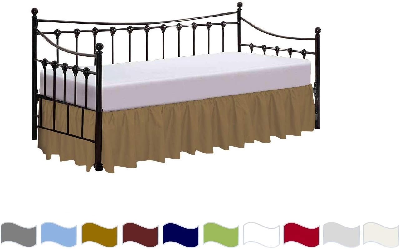 Daybed Skirt Dust Ruffle Split Corners with 14 Inch Drop