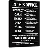 Motivational Canvas Wall Art for Office Wall Decor Inspirational Teamwork Theme Painting Posters In This Office Canvas Prints Artwork Framed Wall Art for Bedroom Modern Company Decor[12''W x 18''H]