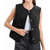 Amazhiyu Women's Lightweight Quilted Puffer Vest Sleeveless Button Padded Gilet